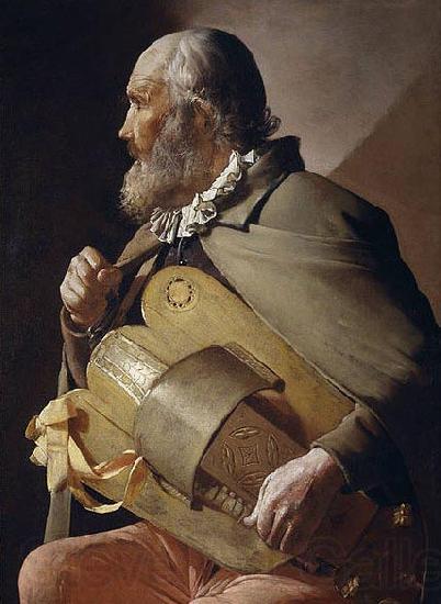Georges de La Tour Blind Hurdy-Gurdy Player France oil painting art